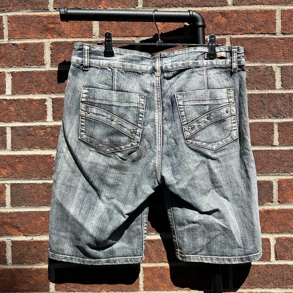 Y2K studded denim shorts